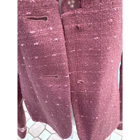 Bloomingdales Vintage Womens Blazer With Rhinestone Detail Textured Pink Fabric - Picture 5 of 9